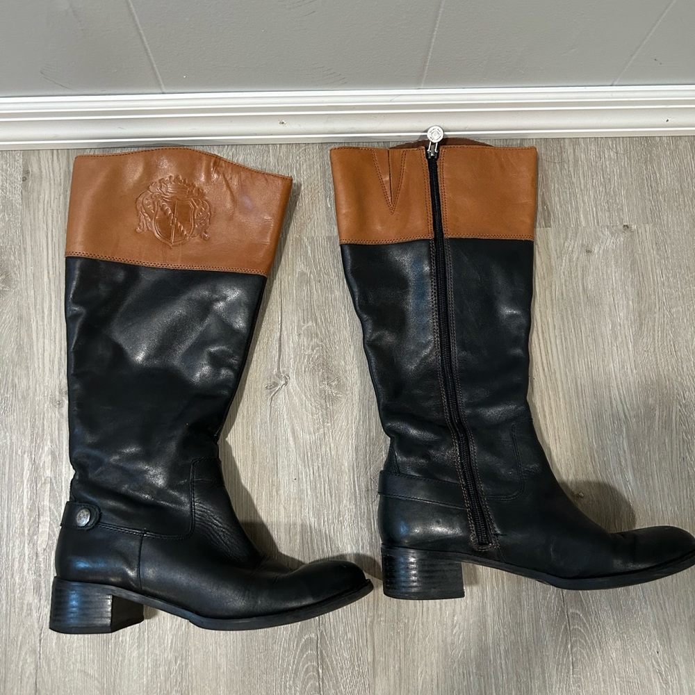 Franco Sarto Black And Tan Size